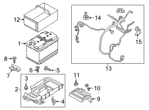 2019 Lincoln Continental Battery Battery Tray Screw Diagram for -W506857-S439