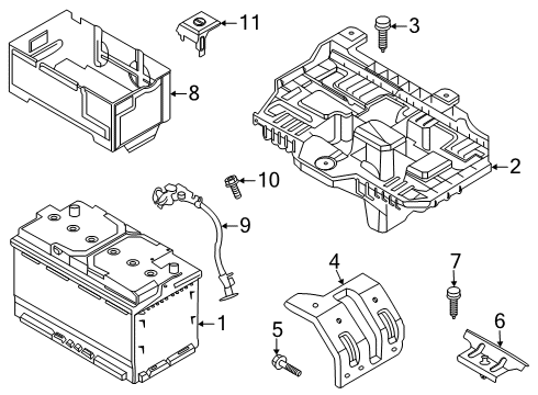 2020 Hyundai Palisade Battery Tray Assembly-Battery Diagram for 37150-S8100