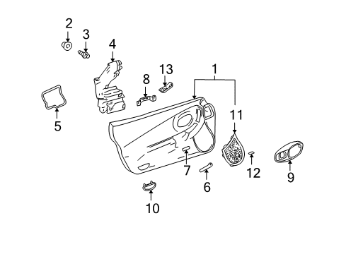 2000 Chevrolet Corvette Interior Trim - Door Handle Asm-Front & Rear Side Door Pull *Black Diagram for 22640132