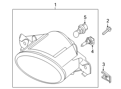 2016 Nissan Altima Bulbs Lamp Fog LH Diagram for 26155-1HA0B