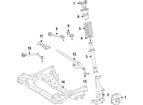 2019 Lexus LC500h Front Suspension Components, Lower Control Arm, Upper Control Arm, Ride Control, Stabilizer Bar Suspension Lower Control Arm Assembly No.2 Left Diagram for 48640-11020