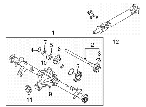 2022 Nissan Frontier Axle & Differential - Rear SHAFT ASSY-REAR AXLE, LH Diagram for 38163-EB45B