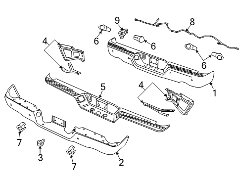 2018 Ram 1500 Parking Aid Module-Park Assist Diagram for 4672641AE