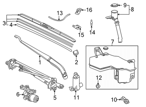 2021 Toyota Sienna Wipers Filler Neck Diagram for 85301-08010