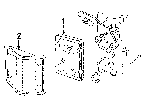 1986 Chevrolet C30 Tail Lamps Lens - End Gate Identify Diagram for 6258455