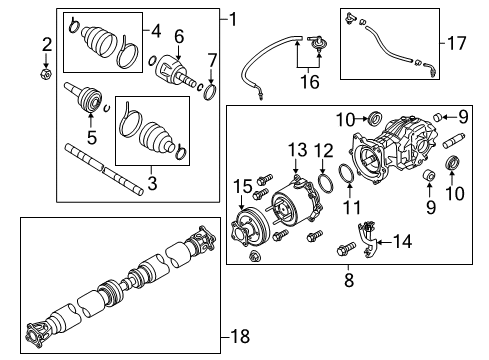 2019 Nissan Pathfinder Axle & Differential - Rear Repair Kit - Dust Boot, Rear Drive Shaft Diagram for C9741-ED300