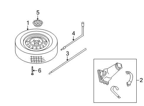 2004 Jeep Grand Cherokee Spare Tire Carrier Wrench-Wheel Lug Nut Diagram for 52059105AB