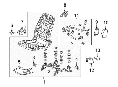 2011 Honda Accord Tracks & Components Sensor, Seat Weight Diagram for 81166-TA0-A01