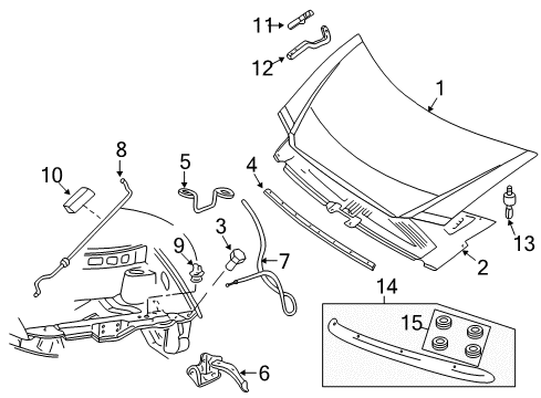 2003 Dodge Caravan Anti-Theft Components Hood Latch Diagram for 4717517AD