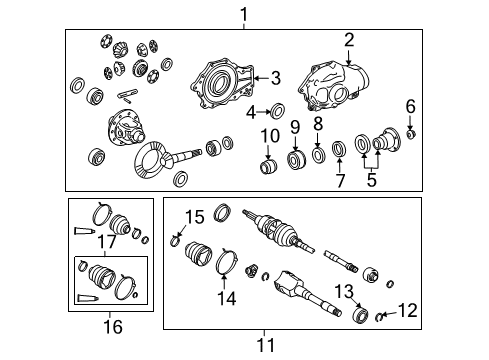 2009 Lexus LS460 Carrier & Front Axles Clamp, Rear Drive Shaft Diagram for 42346-22010