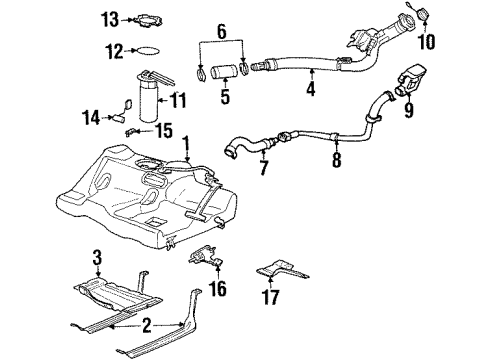 2001 Saturn SL Fuel Injection Injector O-Ring Kit Diagram for 17113686