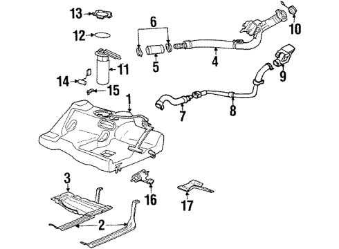 1998 Saturn SL2 Senders Regulator Kit, Fuel Pressure Diagram for 21009427