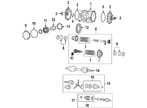 2008 Chevrolet Corvette Rear Axle, Axle Shafts & Joints, Differential, Drive Axles, Propeller Shaft Differential Carrier Assembly (3.42 Ratio) Diagram for 24235845