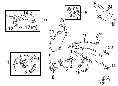 2005 Toyota Highlander P/S Pump & Hoses, Steering Gear & Linkage Inlet Hose Clamp Diagram for 90467-21010