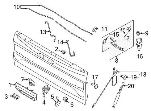 2017 Ford F-150 Parking Aid Handle Diagram for FL3Z-9943400-CA