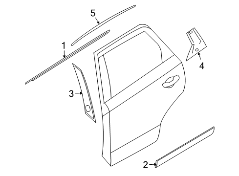 2011 Hyundai Veracruz Exterior Trim - Rear Door Garnish Assembly-Rear Door Rear Frame, LH Diagram for 83270-3J000