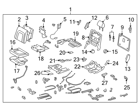 2008 Toyota Land Cruiser Rear Seat Components Cushion Cover Diagram for 71075-60B80-B0