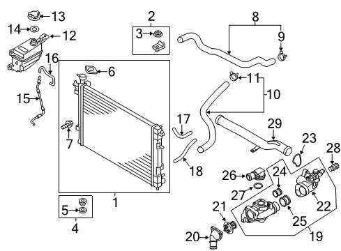 2013 Kia Sorento Radiator & Components Hose-Radiator Upper Diagram for 254112P700