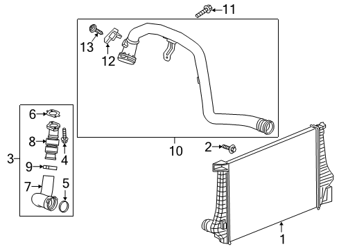 2019 Chevrolet Traverse Intercooler Adapter Clamp Diagram for 13438980