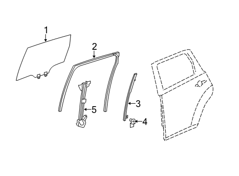 2008 Acura MDX Rear Door Channel, Left Rear Door Run Diagram for 72775-STX-A01