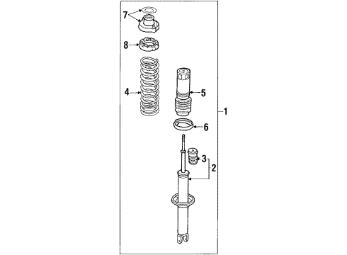 1987 Acura Legend Shocks & Suspension Components - Rear Shock Absorber Assembly, Left Rear (Showa) Diagram for 52620-SG0-004