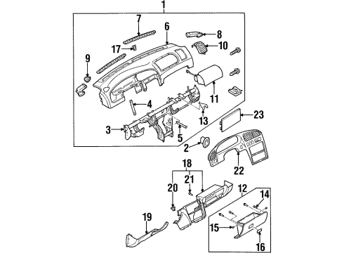 1998 Kia Sephia Instrument Panel Stopper Rubber Diagram for 0G11364073A