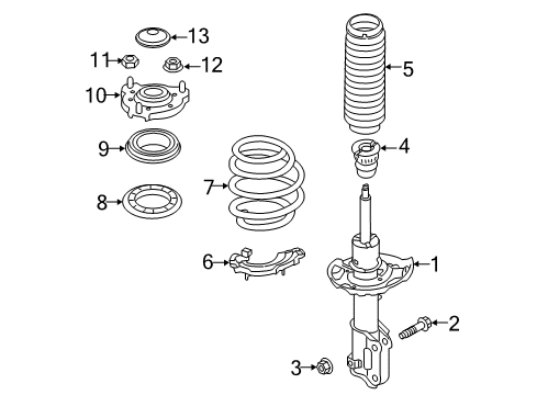 2019 Hyundai Elantra Struts & Components - Front Strut Assembly, Front, Right Diagram for 54661-F2EA0