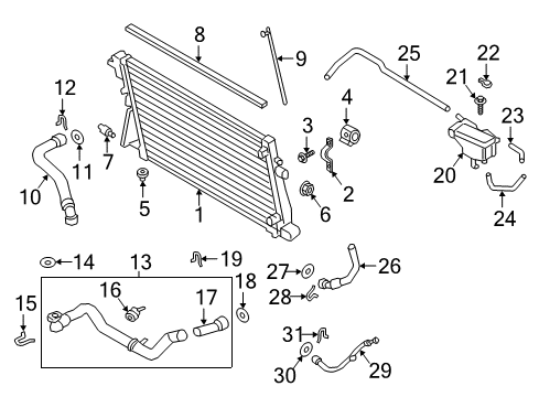 2017 Ford F-350 Super Duty Radiator & Components Lower Hose Seal Diagram for BC3Z-8590-F