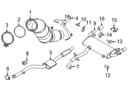 2020 BMW X3 Exhaust Components Front Silencer Diagram for 18308693965