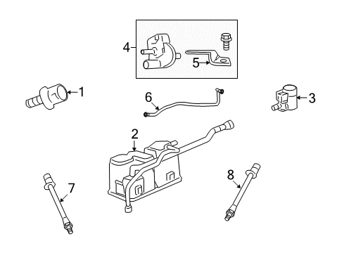 2007 Saturn Aura Emission Components PCV Valve Diagram for 12613199