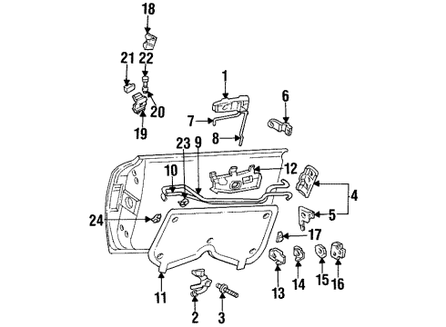 1999 Oldsmobile Aurora Front Door Front Side Door Lock Assembly Diagram for 16637797