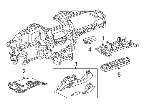 2017 Cadillac CT6 Cluster & Switches, Instrument Panel Lower Insulator Diagram for 22938295