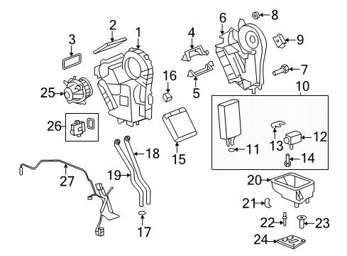 2019 Buick Enclave A/C Evaporator & Heater Components Condenser Stud Diagram for 11569859