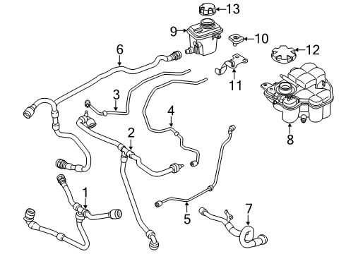 2019 BMW M5 Hoses, Lines & Pipes HOSE FOR ELECTRIC COOLANT PU Diagram for 17127856737