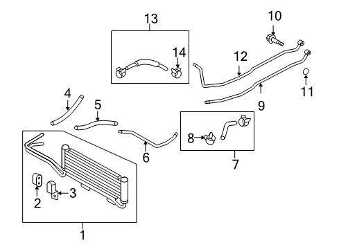 2011 Hyundai Genesis Coupe Trans Oil Cooler Bolt-Eye Diagram for 254644F000