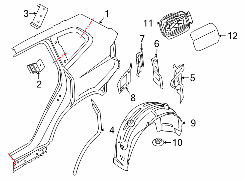 2021 BMW X7 Quarter Panel & Components COVER POT Diagram for 51177440020