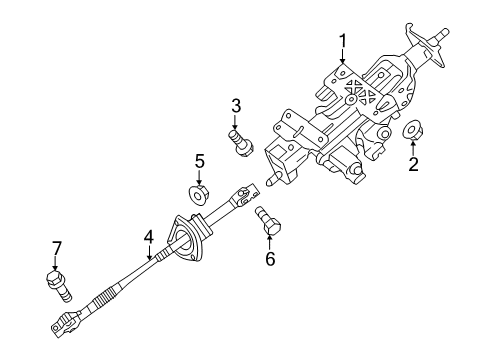 2016 Kia K900 Steering Column & Wheel, Steering Gear & Linkage Bolt Diagram for 56415-3K000