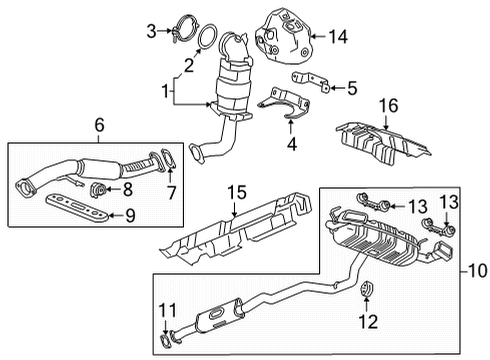 2021 Buick Envision Exhaust Components Muffler & Pipe Assembly Diagram for 85161735