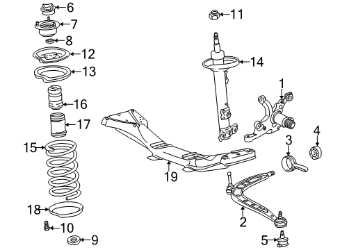 1997 BMW Z3 Front Suspension Components, Lower Control Arm, Stabilizer Bar Pin Diagram for 31336765744