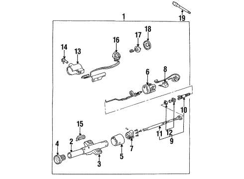 1989 Chevrolet Cavalier Steering Column, Steering Wheel & Trim Shroud-Steering Column Housing Diagram for 7840239