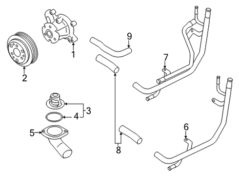 2022 Toyota GR86 Water Pump By-Pass Pipe Diagram for SU003-09021