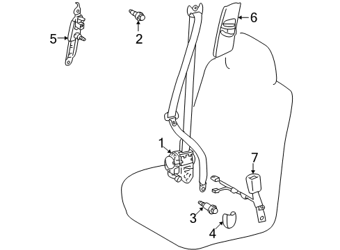 2018 Lexus GX460 Seat Belt Plate Sub-Assy, Front Shoulder Belt Anchor, RH Diagram for 73023-53020-A3