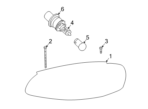 2003 Dodge Stratus Headlamps Screw-HEXAGON FLANGE Head Diagram for 6505837AA