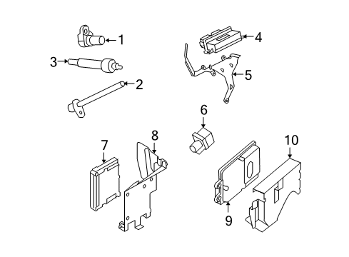 2009 Ford E-350 Super Duty Ignition System - Diesel Controls Controller Bracket Diagram for 4C2Z-14A301-CA