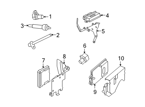 2009 Ford E-350 Super Duty Ignition System - Diesel Controls Electronic Control Mount Bracket Diagram for 4C2Z-12A659-AA