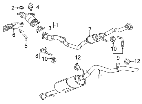 2016 GMC Canyon Exhaust Components Muffler & Pipe Diagram for 23363073