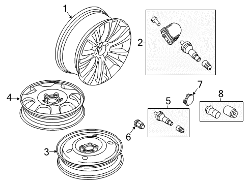 2017 Lincoln MKX Wheels Wheel, Spare Diagram for FA1Z-1007-H