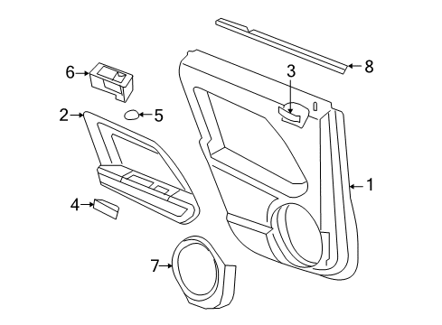 2007 Jeep Compass Rear Door WEATHERSTRIP-Rear Door Belt Inner Diagram for 5074658AD