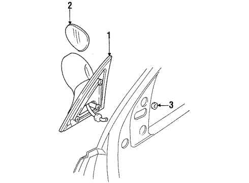 1996 Chrysler LHS Outside Mirrors Glass Mirror Replacement Diagram for 4728257