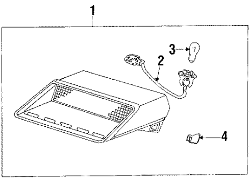 1988 Honda Accord High Mount Lamps Light Assy., High Mount Stop *NH89L* (PALMY GRAY) Diagram for 34270-SE3-A05ZA